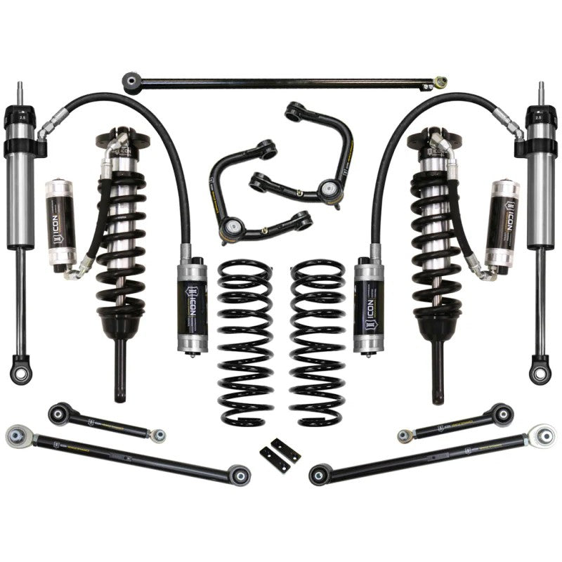 ICON K53187T Stage 7 suspension system with 2.5 remote reservoir coilovers, shocks, tubular UCAs, and rear links.