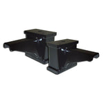 ICON 4-inch square rear lift blocks with black powder coat and bump stop tangs for 1999-2025 Ford F-250/F-350.