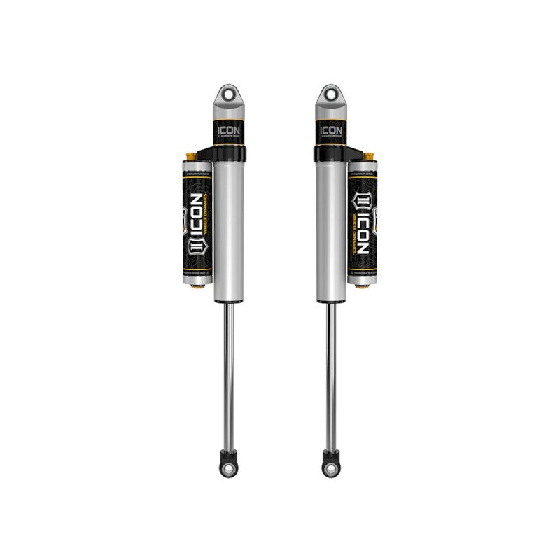 ICON VS 2.5 Series rear piggyback reservoir shocks with CDC adjustment knobs for 1999-2025 Ford Super Duty.