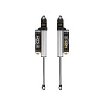Pair of ICON 2.5 Series aluminum piggyback reservoir rear shocks for Ford Super Duty trucks.