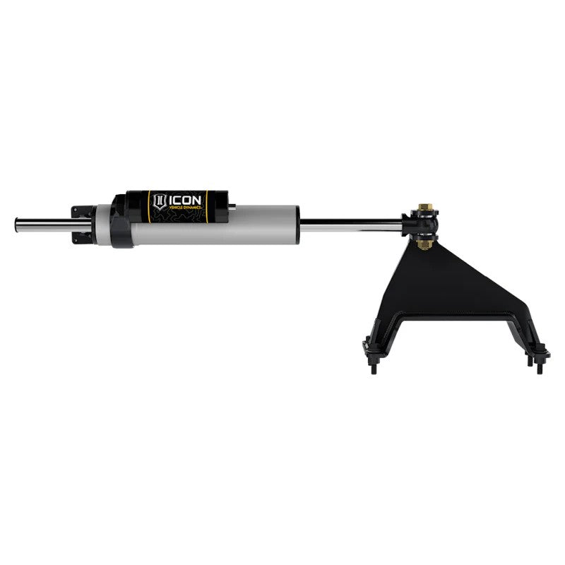 ICON 2.5 Centerline steering stabilizer with aluminum shock body and piggyback reservoir for 2023-2025 Ford Super Duty