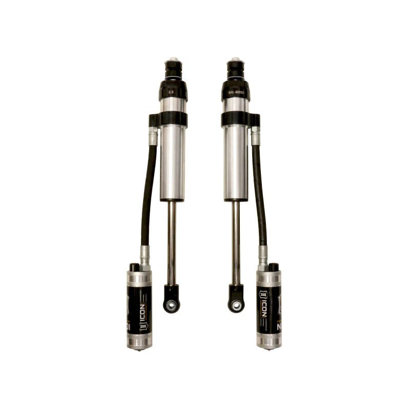 ICON V.S. 2.5 Series front remote reservoir shocks with CDC Valve adjustment for 2005-2025 Ford F-250 F-350 Super Duty.