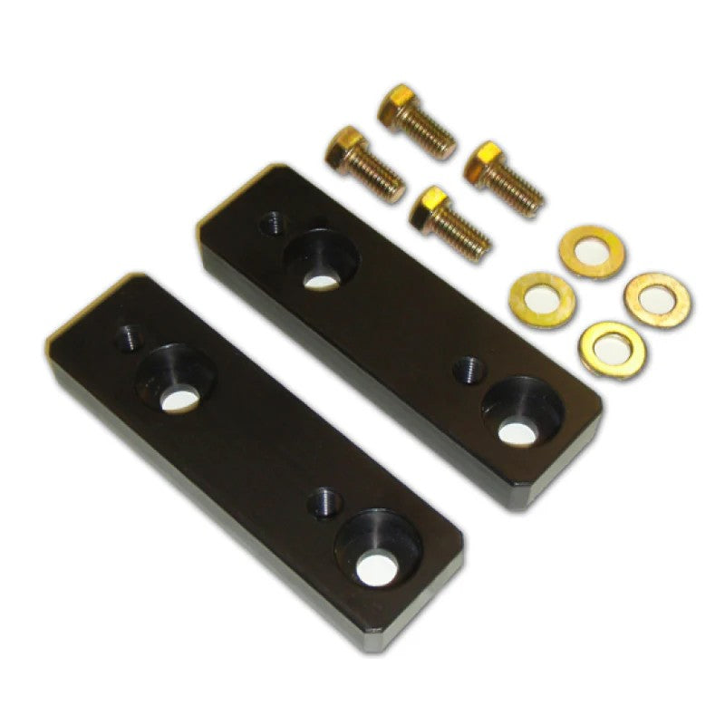 ICON black anodized 6061 aluminum sway bar relocation blocks and mounting hardware.