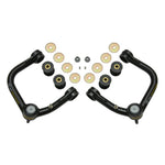 ICON tubular upper control arms for 2005-2023 Toyota Tacoma with black powder coat and patented Delta Joint