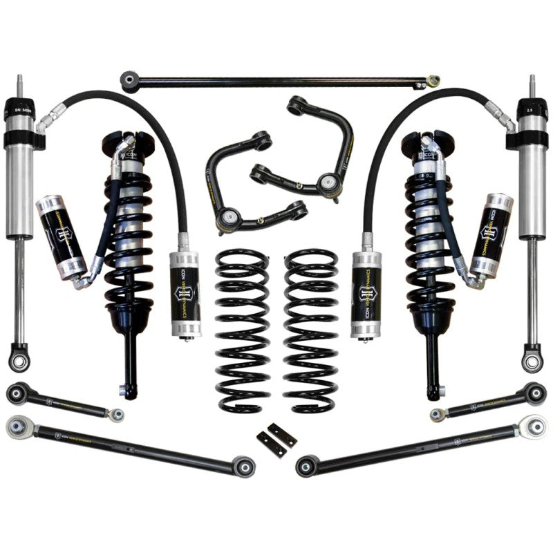 ICON Stage 6 suspension kit including remote reservoir coilovers, tubular upper control arms, rear links, and track bar.