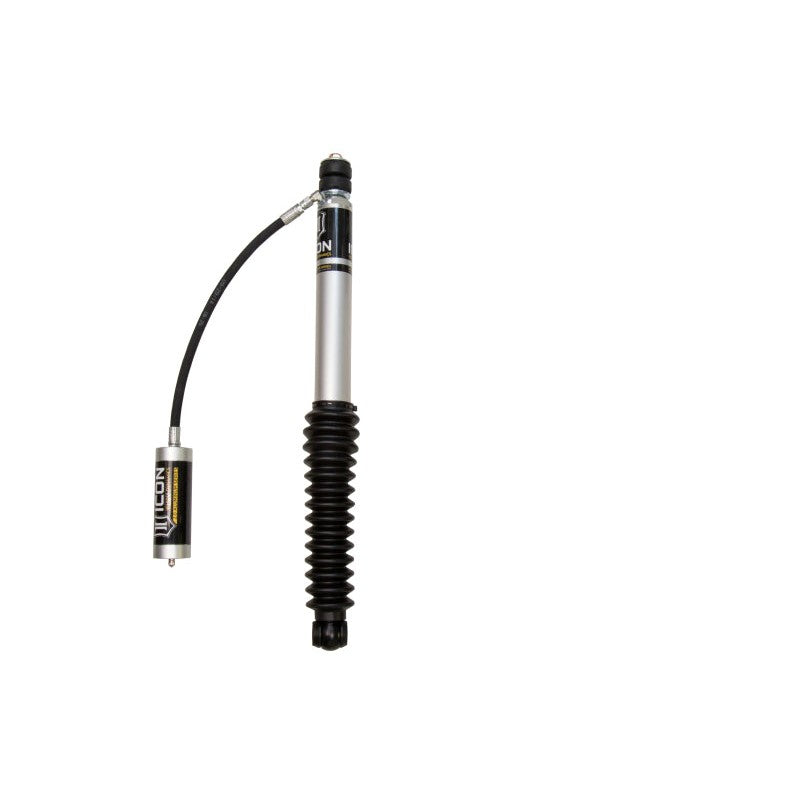 ICON V.S. 2.0 Aluminum Series remote reservoir rear shock with 5/8 inch steel shaft and 6063 anodized aluminum body.