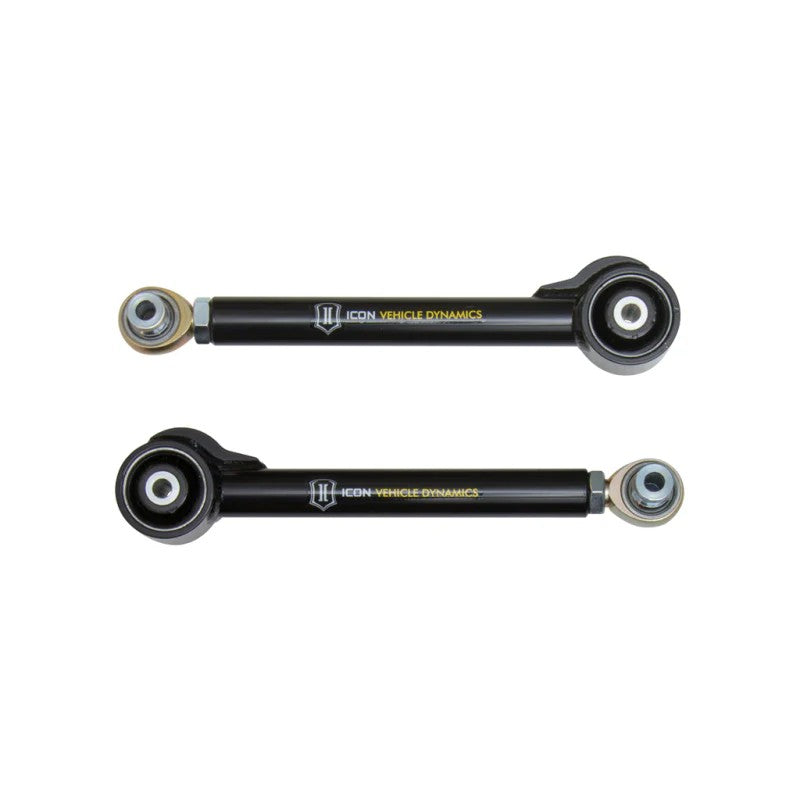 Black tubular steel rear upper trailing arms with PTFE-lined FK rod ends and maintenance-free bushings.