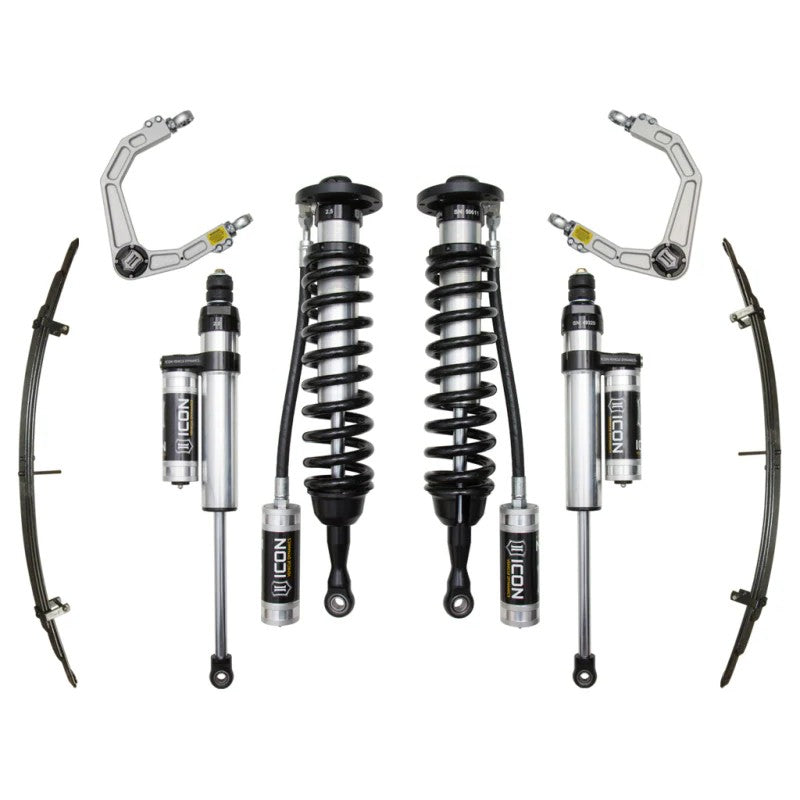 ICON Stage 5 suspension kit for Toyota Tundra with billet upper control arms and piggyback reservoir shocks