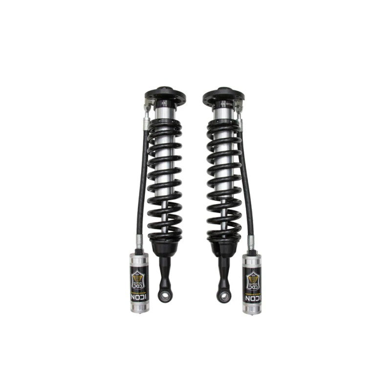 ICON VS Series 2.5 remote reservoir coilovers with CDCV adjustment knobs and coil springs for Toyota Tundra and Sequoia.