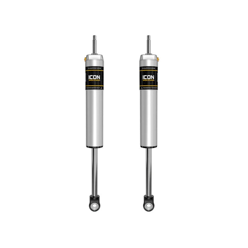 Pair of ICON V.S. 2.5 Series rear internal reservoir aluminum shocks for 2007-2021 Toyota Tundra.