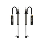 Pair of ICON RXT Rear 2.5 Series shocks with remote reservoirs and CDC adjustment knobs for 2007-2021 Toyota Tundra.