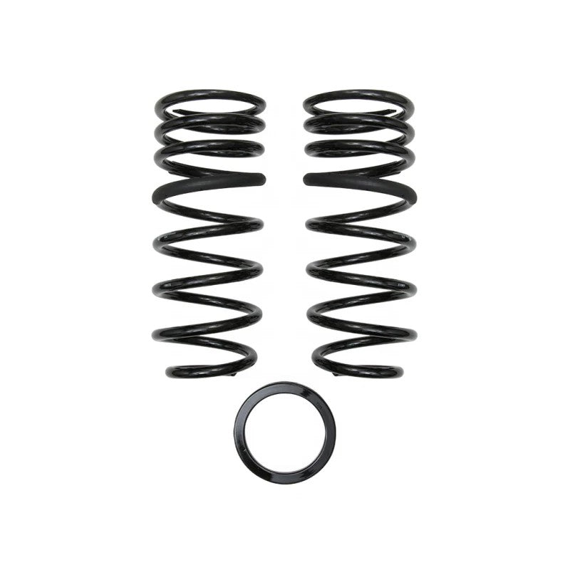 ICON 1.75-inch lift dual-rate rear coil springs for 2008-2021 Toyota Land Cruiser with black powder coat and rubber dampers
