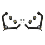 ICON black powder-coated tubular steel upper control arms with patented Delta Joints and bushings for Ram 1500 trucks.