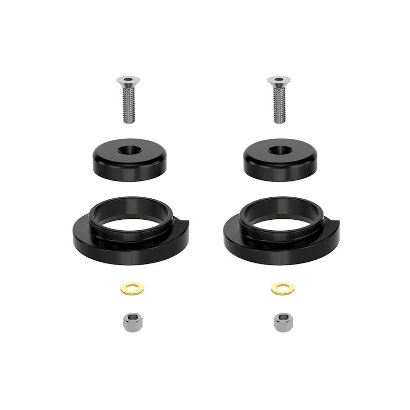 ICON 56110 Rear Coil Spring Conversion Kit featuring billet aluminum bump stop spacers and polyurethane isolators