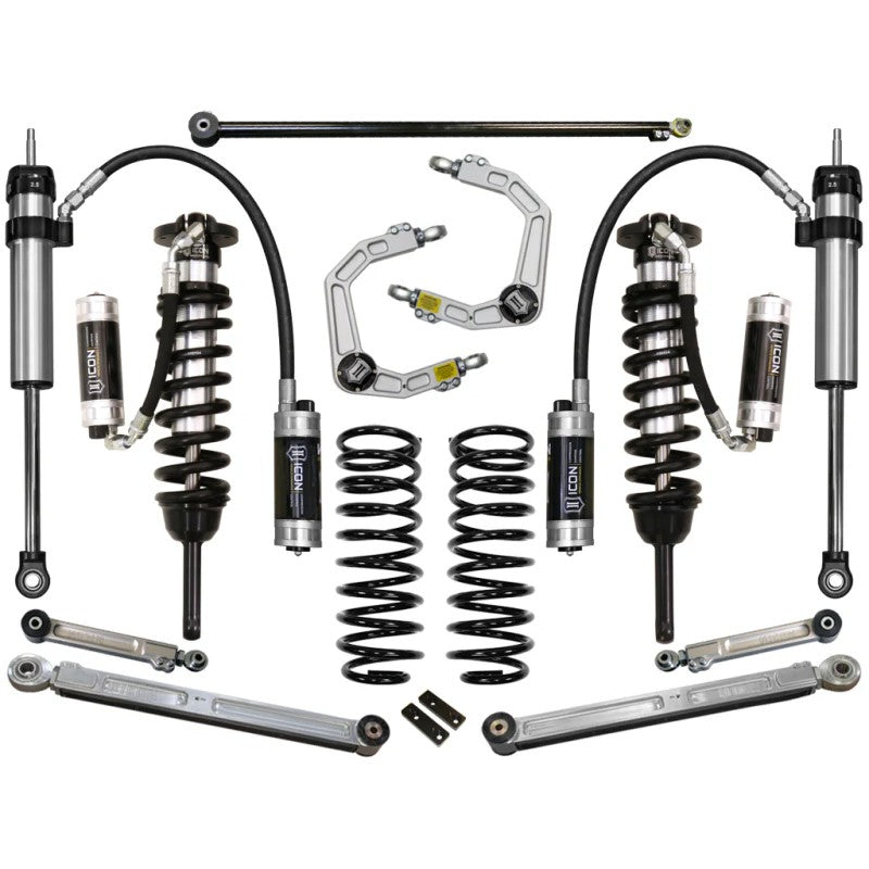 ICON Stage 7 suspension kit with 2.5 remote reservoir coilovers, billet upper control arms, and aluminum rear links.