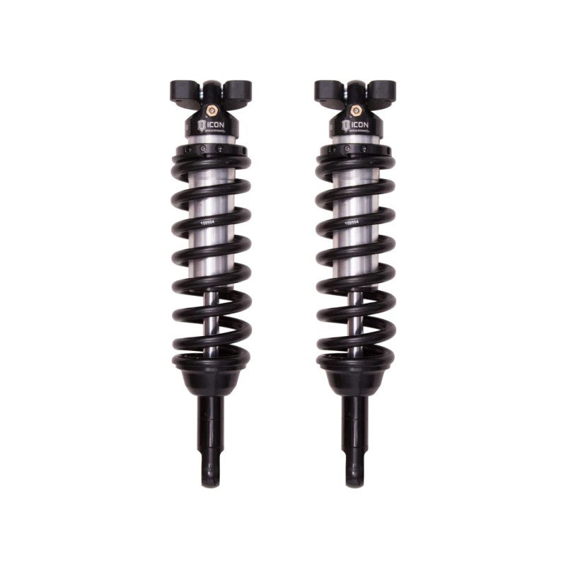 ICON Vehicle Dynamics V.S. Series 2.5 IR height-adjustable coilovers with Eibach springs and CAD plated shock bodies.