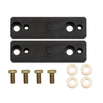 ICON black anodized CNC machined 6061 aluminum sway bar relocation blocks and mounting hardware