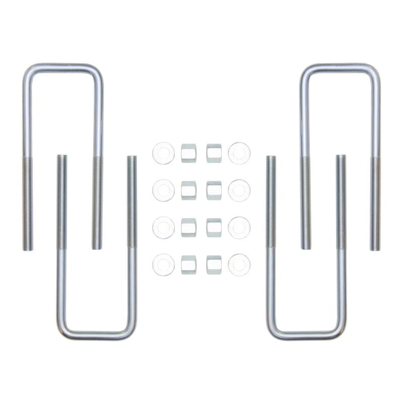 ICON zinc-plated 9-inch square U-bolt kit with mounting nuts and washers for Nissan Titan XD.
