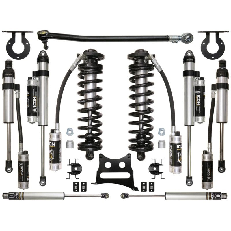 ICON 2.5 VS Series Stage 5 coilover conversion kit with remote reservoir shocks and Eibach springs for Ford Super Duty