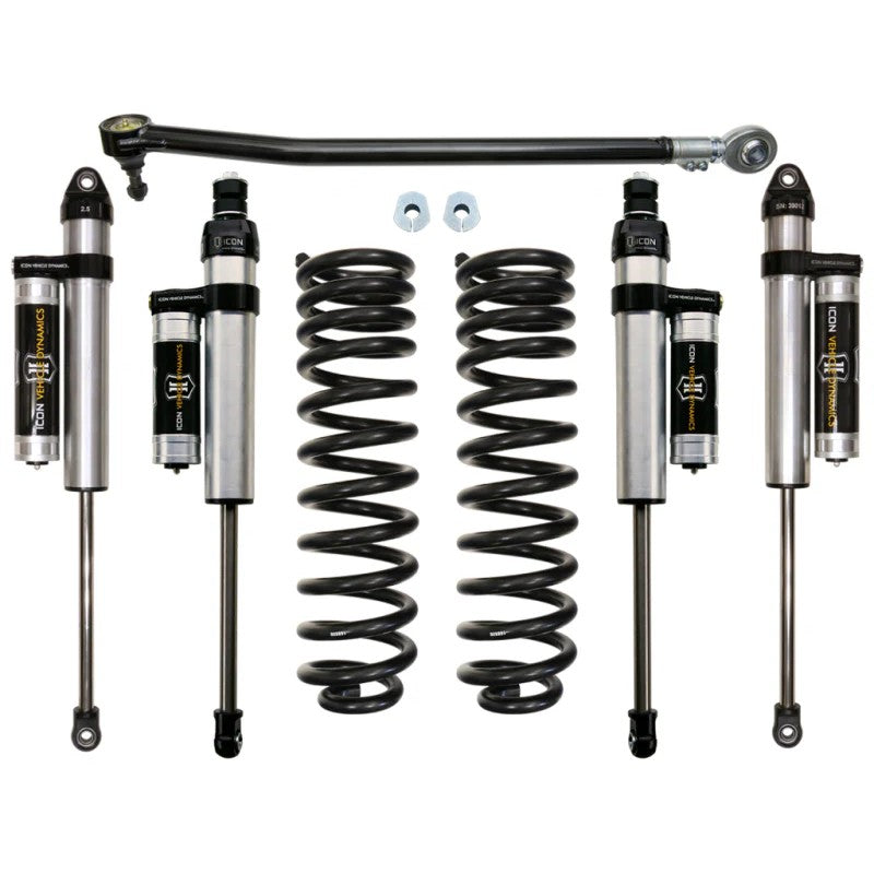 ICON Stage 3 suspension system with 2.5 Aluminum Series piggyback shocks for 2017-2021 Ford F-250/F-350.