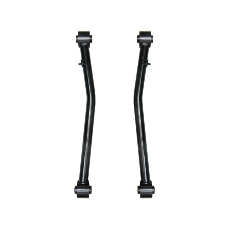 ICON black powder-coated 1026 DOM steel front lower link arms for Jeep JL and JT with pre-installed bushings.