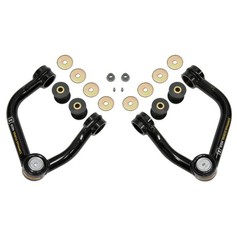 ICON 98510DJ tubular upper control arms with black powder coat and patented Delta Joints for 2019-2022 Ford Ranger.