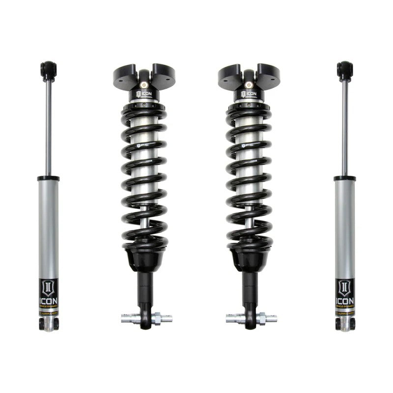 ICON Stage 1 suspension system including 2.5 Series front coilovers and 2.0 Aluminum Series rear shocks