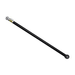 Black powder coated ICON tubular adjustable rear track bar with FK rod end and dual-durometer bushing