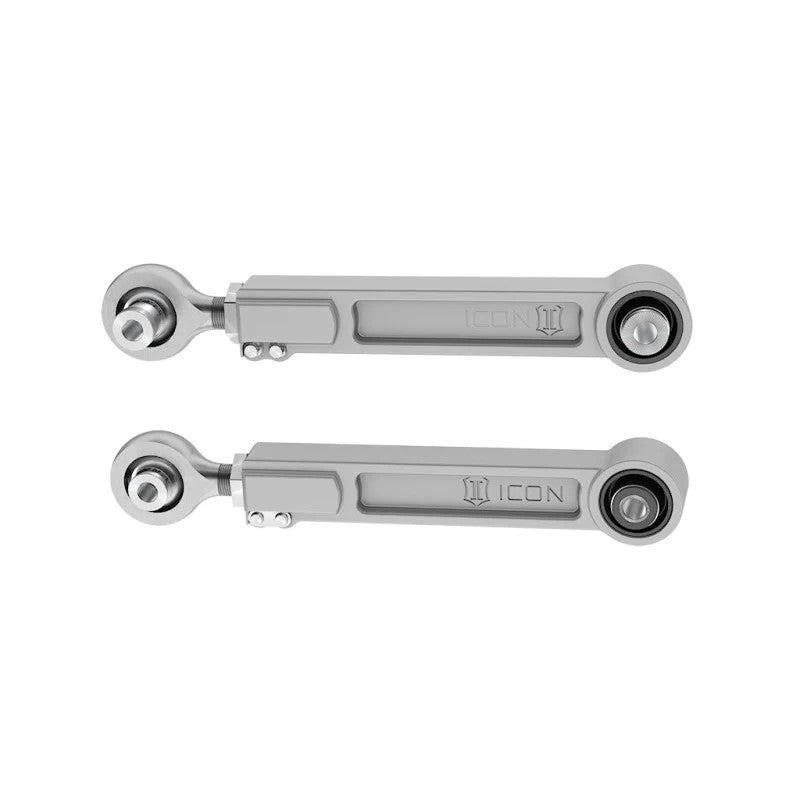 ICON CNC-machined 6061 billet aluminum rear upper adjustable link arms for 2021-2023 Ford Bronco.