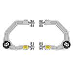 Satin anodized billet aluminum upper control arms with Delta Joint PRO and FK Rod Ends for 2021-2023 Ford Bronco.
