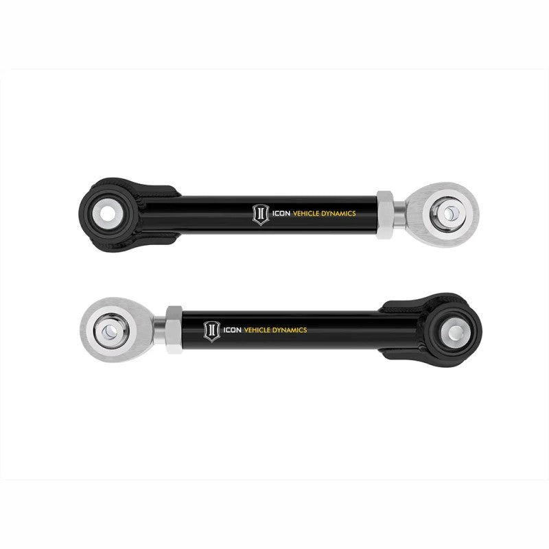 ICON black powder-coated tubular adjustable rear upper link kit for 2021-2023 Ford Bronco with FK rod ends.