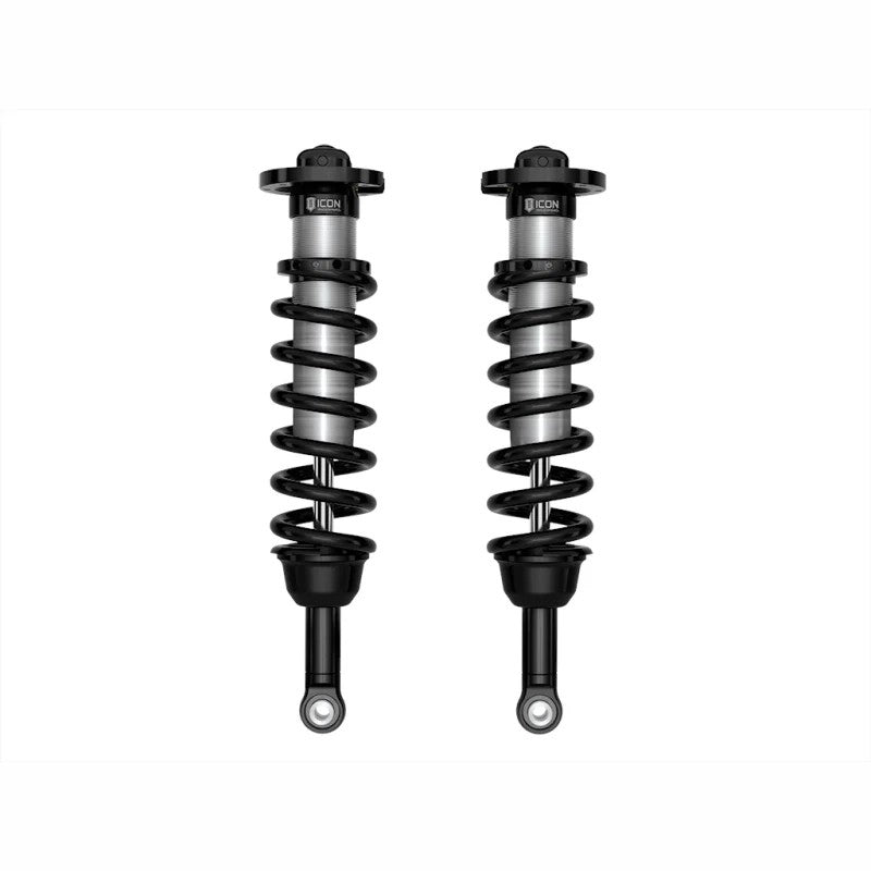 ICON 2.5 Series VS IR front coilover kit with silver springs and black CNC aluminum components for 2022-2025 Toyota Tundra