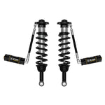 ICON V.S. 2.5 Series remote reservoir front coilovers with silver CAD plated bodies and black coil springs