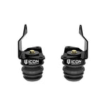ICON rear bump stop kit with micro-cellular foam, black anodized 6061 aluminum, and powder-coated steel brackets.