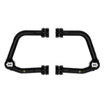 ICON black powder coated tubular upper control arms with Delta Joint PRO and billet caps for 2022-2025 Toyota Tundra.