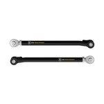ICON 54003T tubular rear lower links in semi-gloss black powder coat with FK rod ends and multi-durometer bushings.