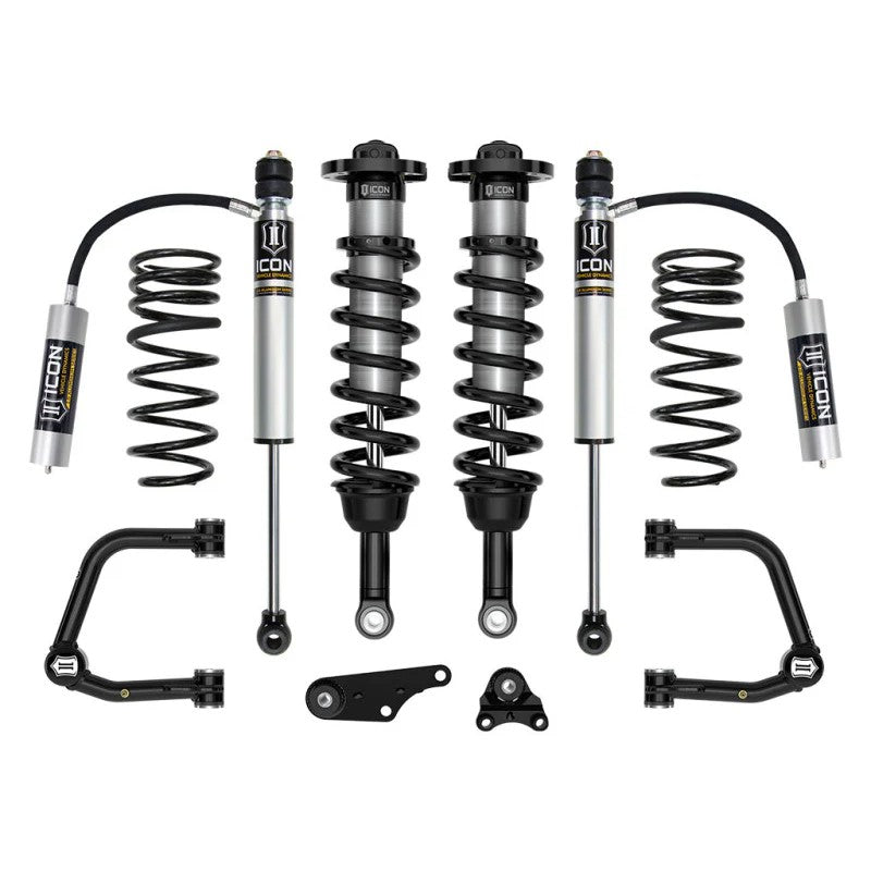 ICON Stage 3 suspension system with tubular upper control arms and remote reservoir shocks for 2024-2025 Toyota Tacoma.