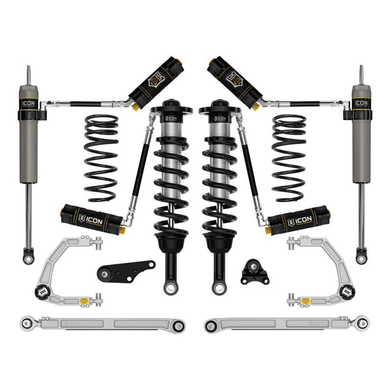 ICON Stage 8 suspension kit for 2024-2025 Toyota Tacoma with 2.5 CDCV shocks and billet aluminum components.