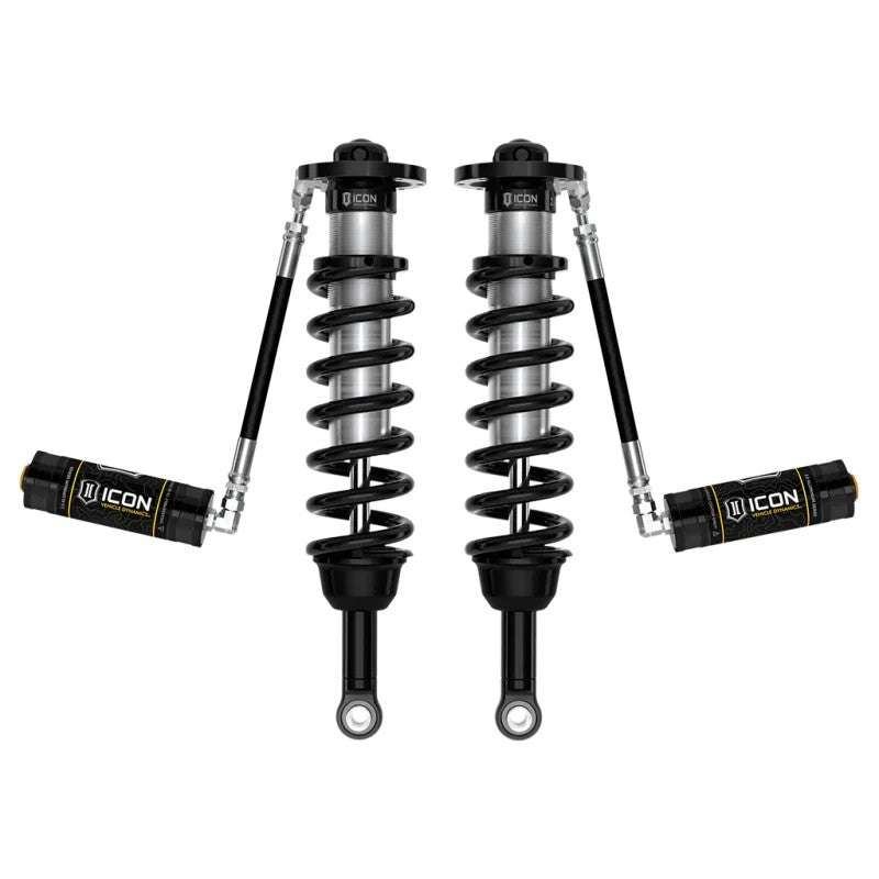 ICON V.S. 2.5 Series remote reservoir front coilover shocks with CAD plated bodies for 2024-2025 Toyota Tacoma