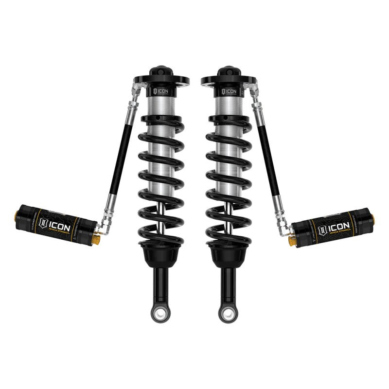ICON V.S. 2.5 Series front coilovers with remote reservoirs and CDCV adjustment knobs for 2025 Toyota 4Runner 2WD