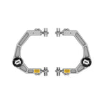 Satin anodized billet aluminum ICON upper control arms for Ford F-150 with Delta Joint PRO and O-ring sealed dust covers.