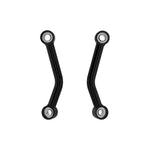 ICON semi-gloss black fabricated 1026 DOM rear toe links with PTFE-lined FK spherical bearings for 2021-2023 GM SUVs.