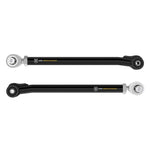 ICON black powder coated tubular adjustable rear lower links for 2021-2023 Ford Bronco with FK rod ends and bushings.