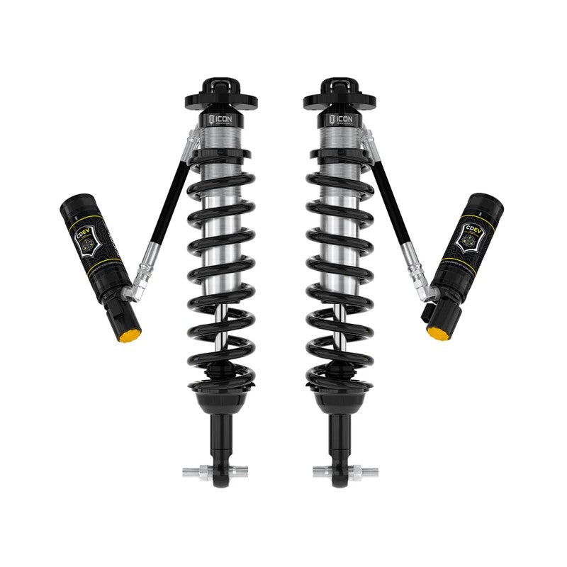 ICON V.S. 2.5 Series remote reservoir front coilover shocks with CDEV for 2021-2023 Ford Bronco.