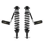 ICON V.S. 2.5 Series remote reservoir front coilover with silver CAD plated shock body and Eibach coil spring.