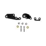 ICON Vehicle Dynamics front differential drop kit featuring black powder-coated steel brackets and polyurethane bushings.