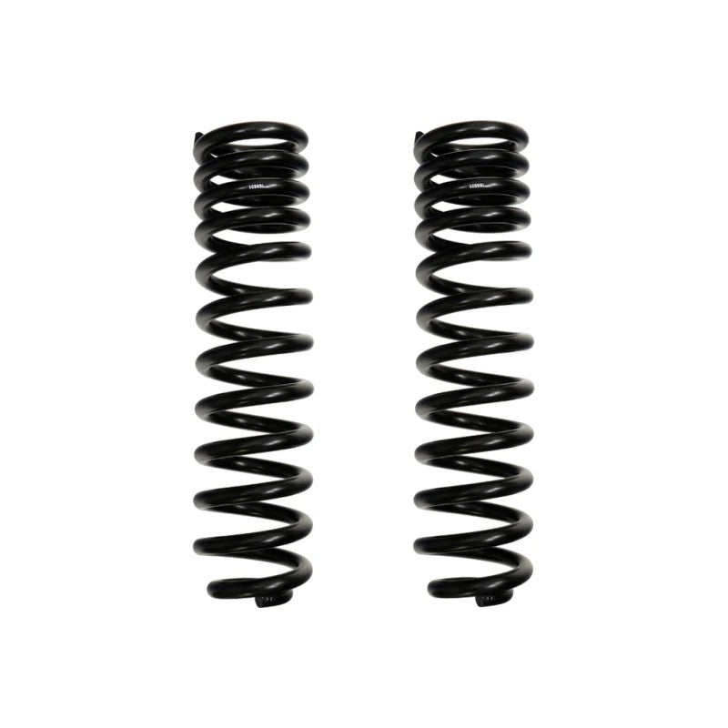 ICON black semi-gloss powder coated 4.5 inch lift dual-rate front coil springs for 2023-2025 Ford Super Duty Diesel.