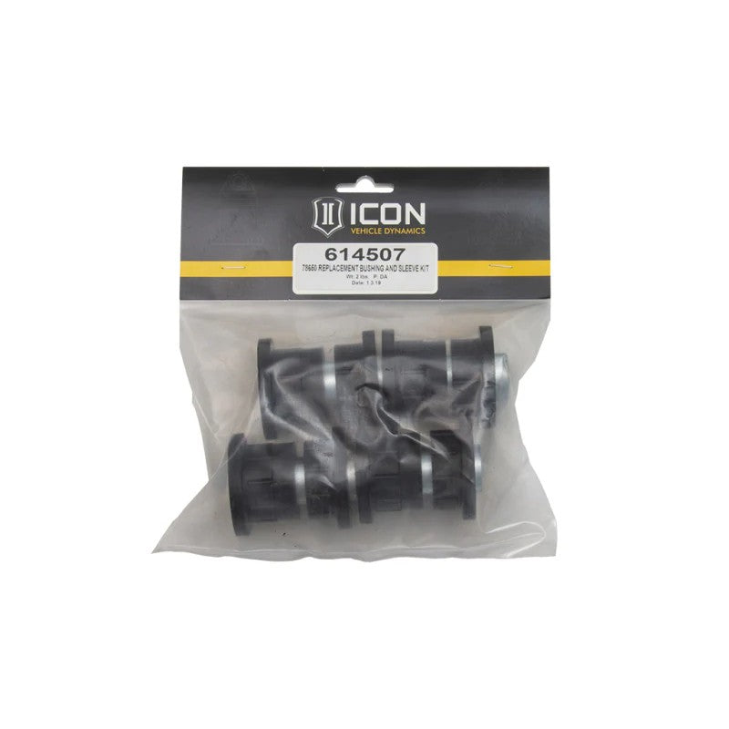 ICON 78650 Upper Control Arm Bushing and Sleeve Kit for 2015-2022 Chevrolet Colorado and GMC Canyon.