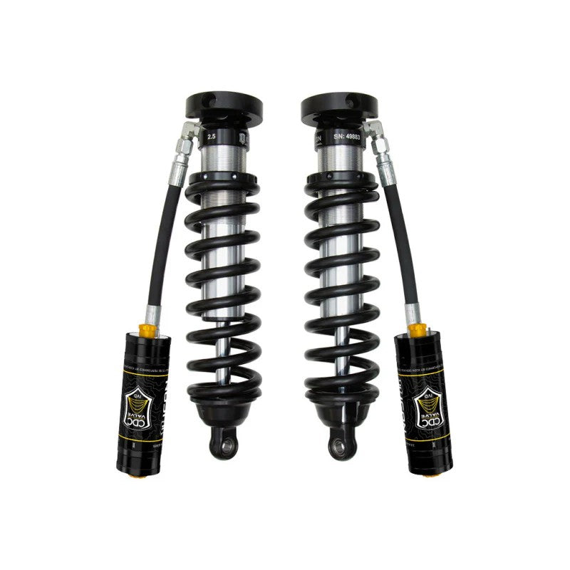 ICON 2.5 VS Series extended travel coilover shock with remote reservoir and CDCV adjuster for 1996-2002 Toyota 4Runner.
