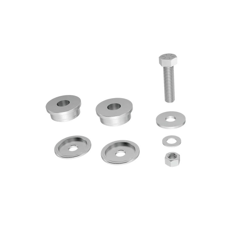ICON Delta Joint Retrofit Hardware Kit featuring zinc-plated spindle adapters and mounting hardware for Toyota trucks.